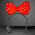 Light Up Red Big Bow Headband - Blank